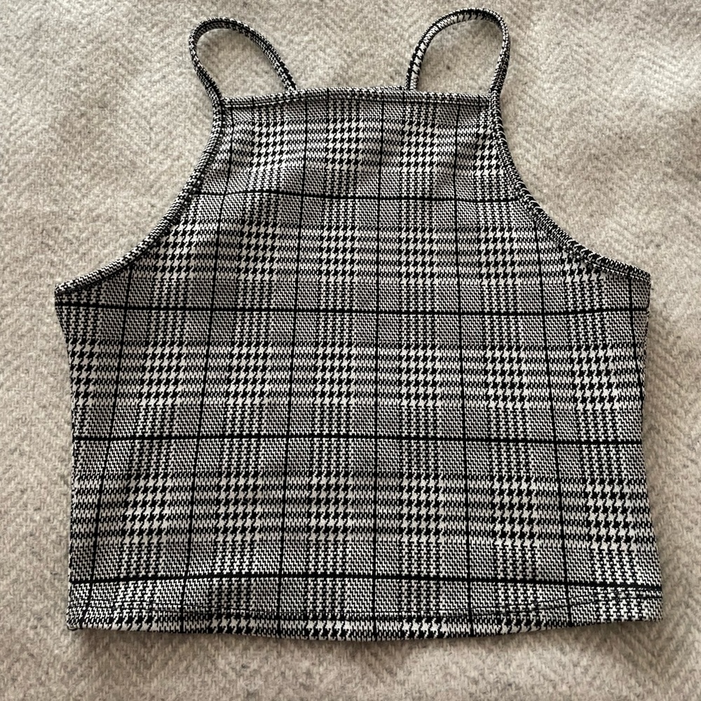 H&M cropped plaid top